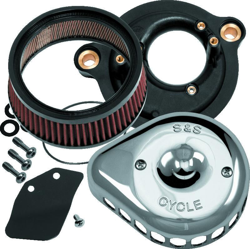 S&S Cycle 2017+ M8 Models Stealth Air Cleaner Kit w/ Chrome Mini Teardrop Cover