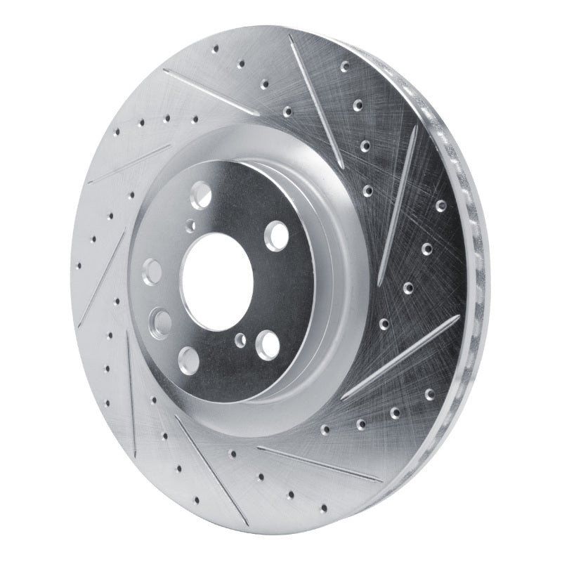 R1 Concepts R1 11-25 Lexus GS450H Right Front Drilled & Slotted Silver Brake Rotor