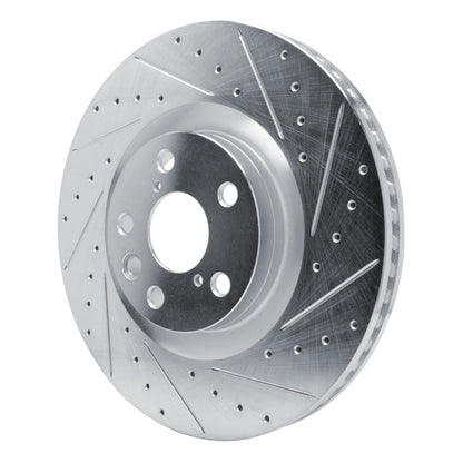 R1 Concepts R1 11-25 Lexus GS450H Right Front Drilled & Slotted Silver Brake Rotor