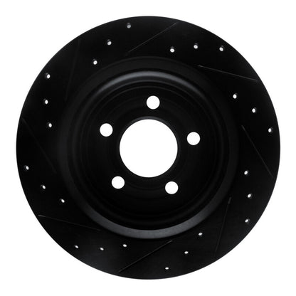 R1 Concepts R1 20-25 Ford Explorer Rear Right Drilled & Slotted Black Brake Rotor