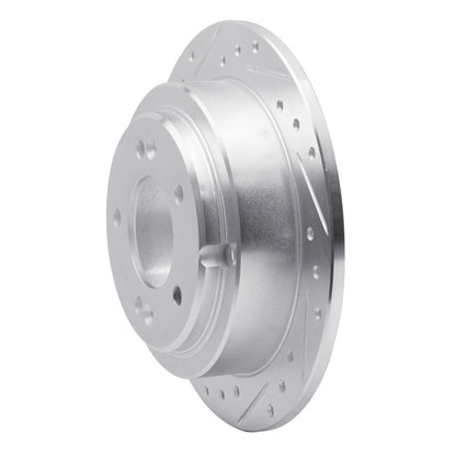 R1 Concepts R1 04-06 Kia AMANTI Rear Left Drilled & Slotted Silver Brake Rotor