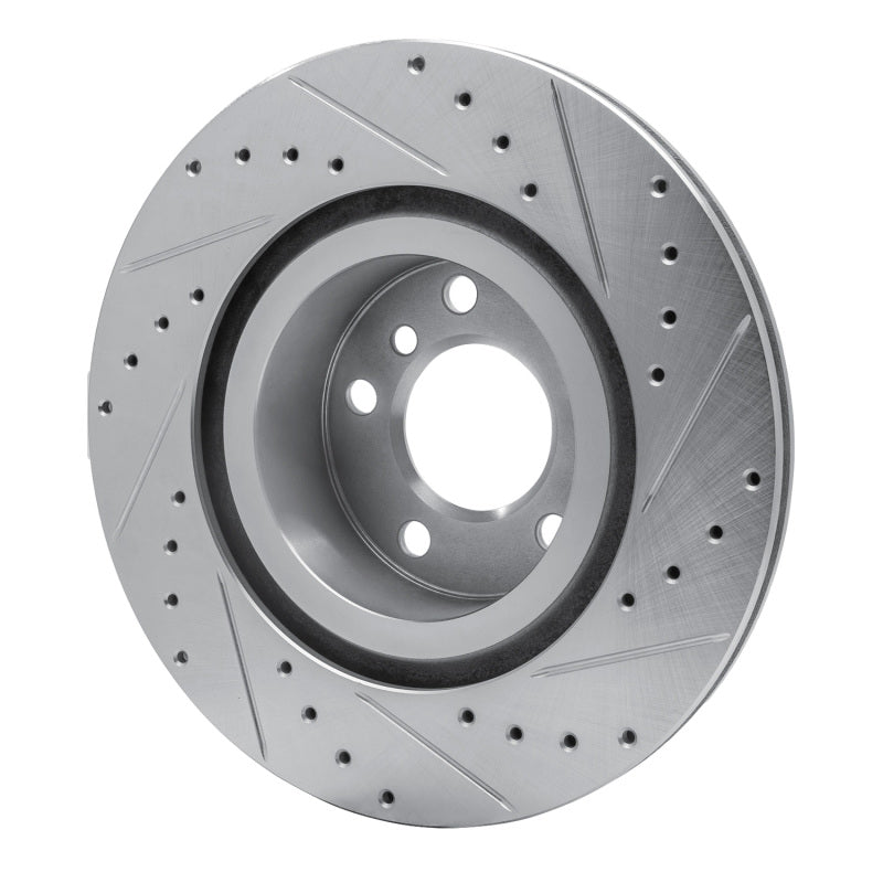 R1 Concepts R1 11-18 BMW X3 Rear Left Drilled & Slotted Silver Brake Rotor