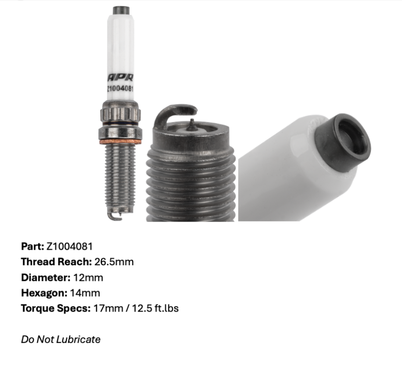APR EA825/EA839/9A2 Iridium Pro Spark Plug - Heat Range 10 - 12mm x 26.5mm x 14mm - SINGLE