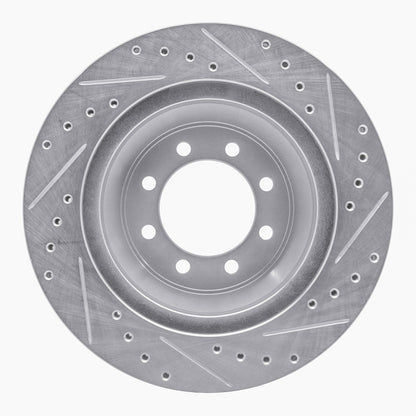 R1 Concepts R1 75-94 Ford E-350 Econoline Club Wagon Front Left Drilled & Slotted Silver Brake Rotor