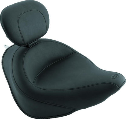 Mustang Motorcycle Mustang 06-17 Harley Softail Wide Tire (200mm) Wide Touring Solo Seat w/Driver Backrest - Black