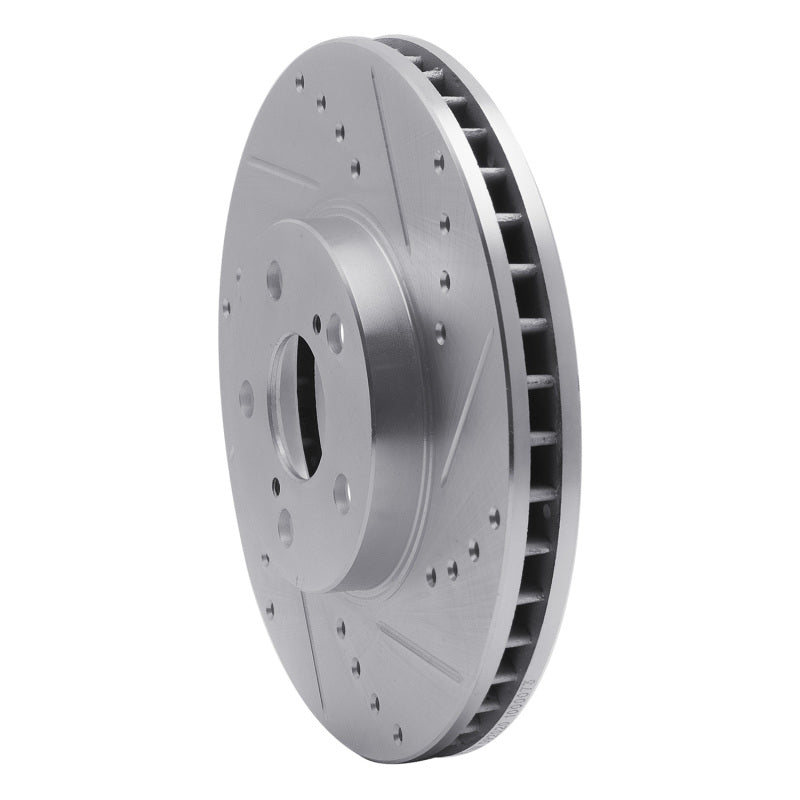 R1 Concepts R1 94-99 Toyota Celica Front Right Drilled & Slotted Silver Brake Rotor