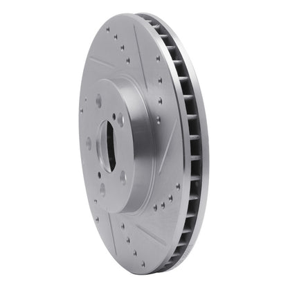 R1 Concepts R1 94-99 Toyota Celica Front Right Drilled & Slotted Silver Brake Rotor