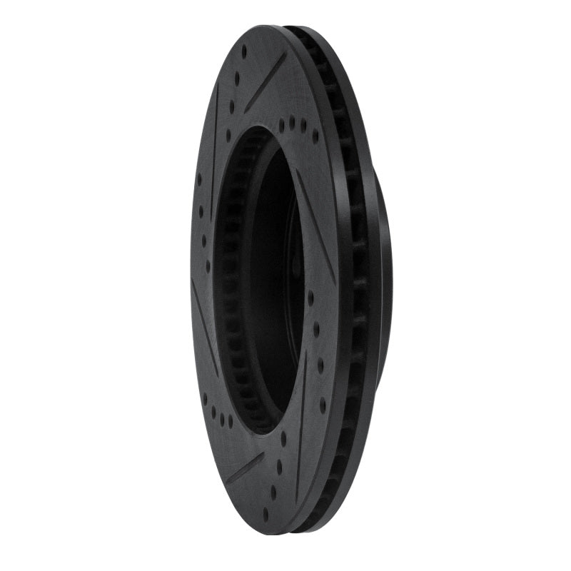 R1 Concepts R1 12-15 Acura ILX Front Right Drilled & Slotted Black Brake Rotor