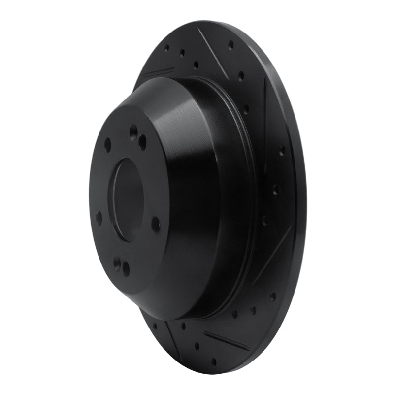 R1 Concepts R1 10-21 Hyundai Santa Fe XL Rear Right Drilled & Slotted Black Brake Rotor