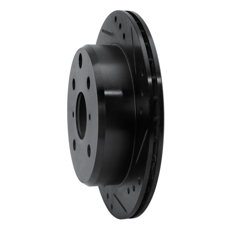 R1 Concepts R1 82-85 Toyota Celica Rear Right Drilled & Slotted Black Brake Rotor
