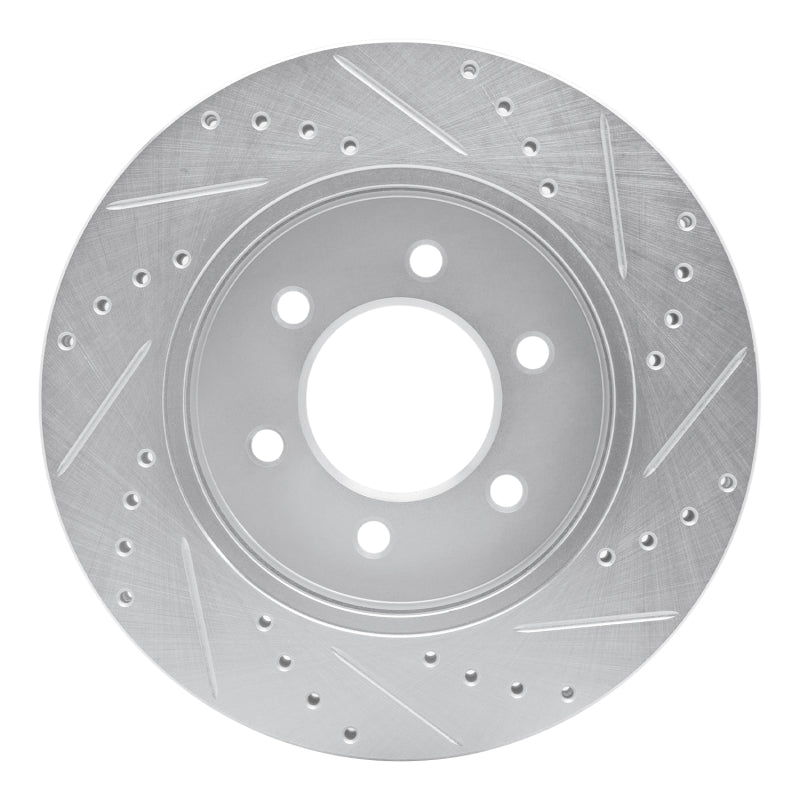 R1 Concepts R1 04-08 Ford F-150 4WD Front Left Drilled & Slotted Silver Brake Rotor