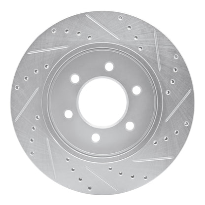 R1 Concepts R1 04-08 Ford F-150 4WD Front Left Drilled & Slotted Silver Brake Rotor