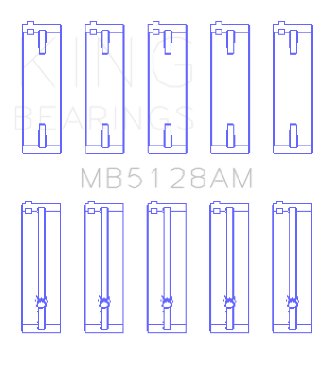 King Engine Bearings Isuzu 4Xe1/4Xf1/4Xc1T (Size +0.75mm) Main Bearing Set