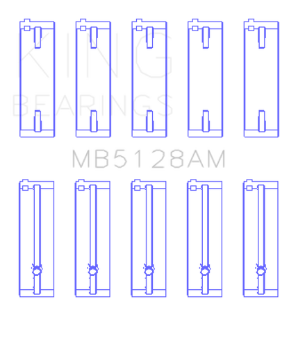 King Engine Bearings Isuzu 4Xe1/4Xf1/4Xc1T (Size +0.75mm) Main Bearing Set