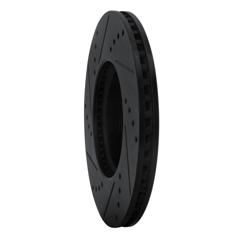 R1 Concepts R1 12-18 Toyota Yaris (USA/Canada) Front Right Drilled & Slotted Black Brake Rotor