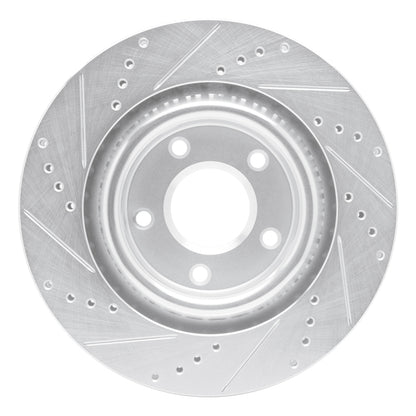 R1 Concepts R1 05-13 Cadillac XLR Front Right Drilled & Slotted Silver Brake Rotor