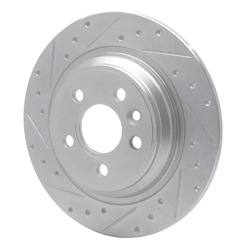 R1 Concepts R1 07-18 Volvo V60 Cross Country Rear Left Drilled & Slotted Silver Brake Rotor