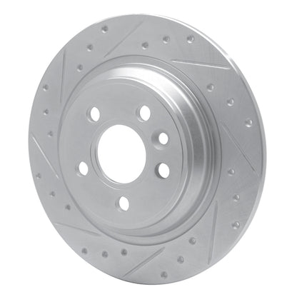 R1 Concepts R1 07-18 Volvo V60 Cross Country Rear Left Drilled & Slotted Silver Brake Rotor