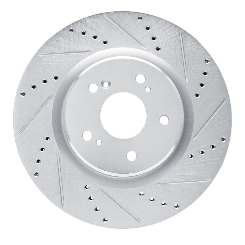 R1 Concepts R1 2019-2025 Acura RDX Front Right Drilled & Slotted Silver Brake Rotor