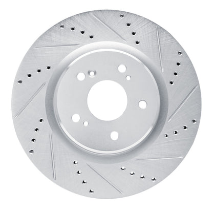 R1 Concepts R1 2019-2025 Acura RDX Front Right Drilled & Slotted Silver Brake Rotor