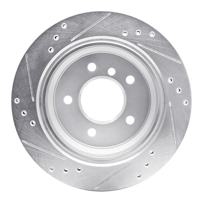 R1 Concepts R1 96-03 BMW 528I Rear Right Drilled & Slotted Silver Brake Rotor
