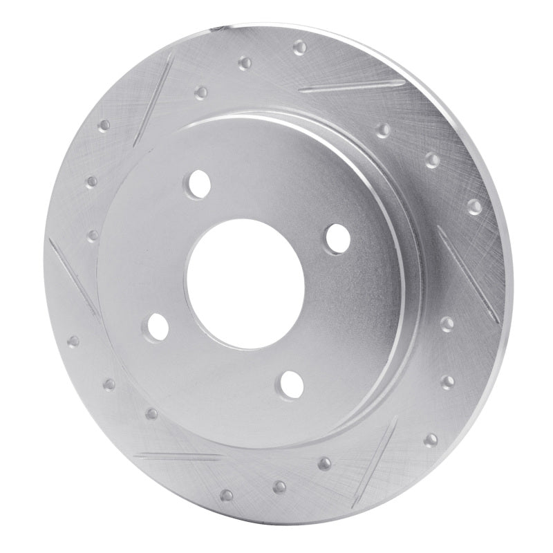 R1 Concepts R1 01-19 Ford Focus Rear Left Drilled & Slotted Silver Brake Rotor