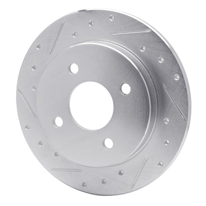R1 Concepts R1 01-19 Ford Focus Rear Left Drilled & Slotted Silver Brake Rotor