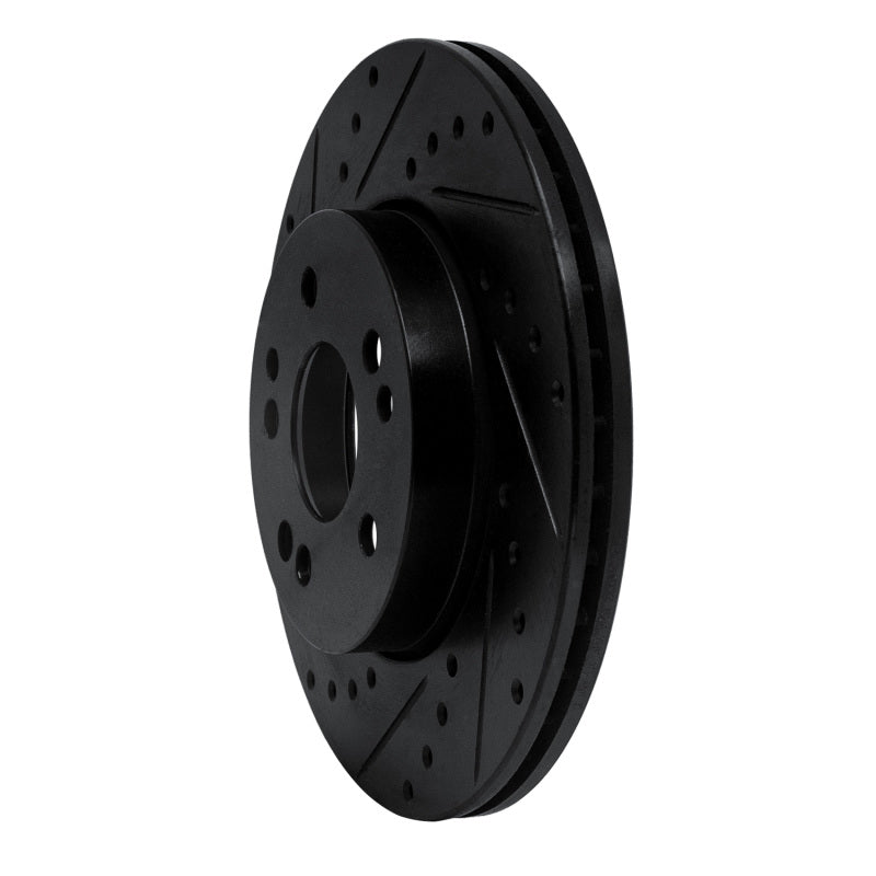 R1 Concepts R1 90-95 Mercedes-Benz E320 Front Left Drilled & Slotted Black Brake Rotor