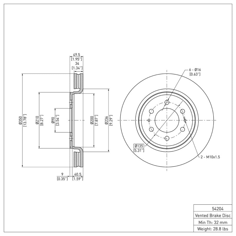 DFC 07-21 Ford Expedition Front GeoSPEC Coated Rotor