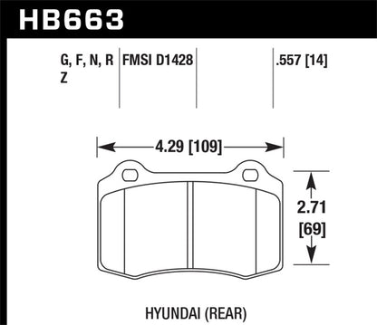 Hawk Performance Hawk 12-15 Tesla Model S HPS 5.0 Rear Brake Pads