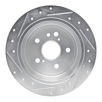 R1 Concepts R1 04-09 Lexus RX350 Rear Right Drilled & Slotted Silver Brake Rotor