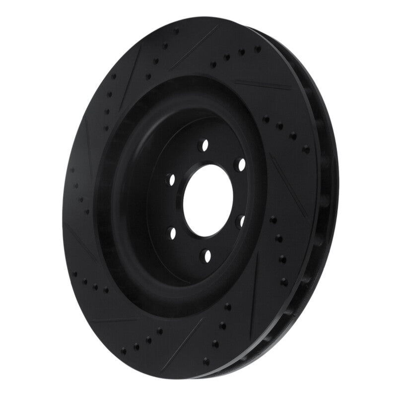 R1 Concepts R1 03-17 Dodge Viper Rear Right Drilled & Slotted Black Brake Rotor