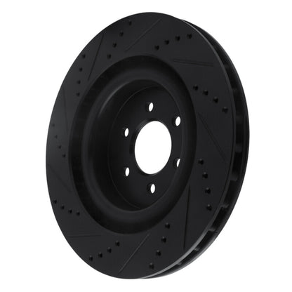 R1 Concepts R1 03-17 Dodge Viper Rear Right Drilled & Slotted Black Brake Rotor