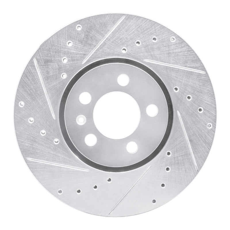 R1 Concepts R1 96-98 Volkswagen Jetta Sedan Front Left Drilled & Slotted Silver Brake Rotor