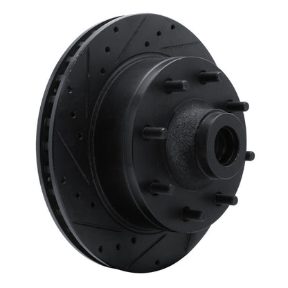 R1 Concepts R1 78-97 Dodge B200 / B200 Van / B250 Front Left Drilled & Slotted Black Brake Rotor