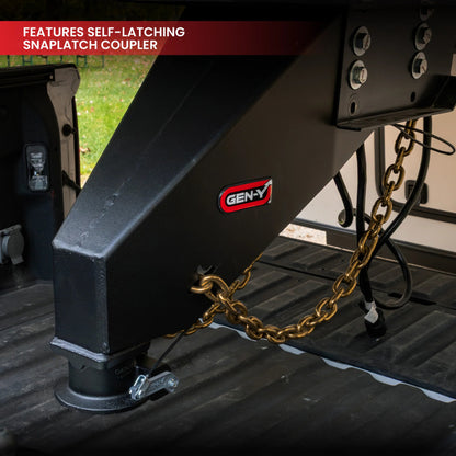 GEN-Y Hitch Gen-Y Nomad Static 5th Wheel to Gooseneck - 6.5K TW 30K Tow - Texture Black (1116/1621/1716 Frames)