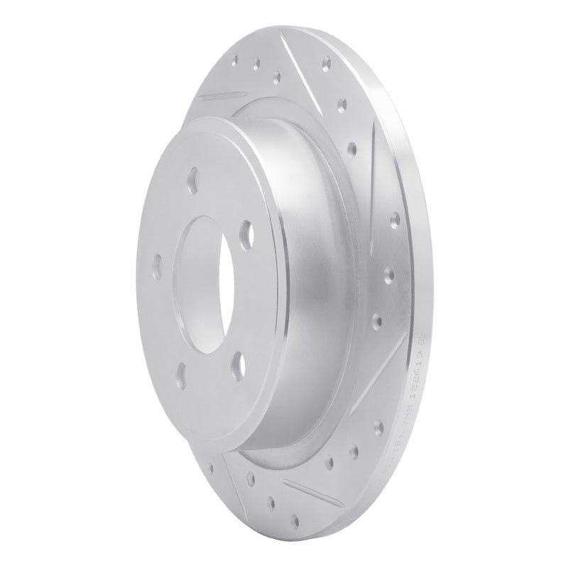 R1 Concepts R1 04-08 Chrysler Pacifica Rear Right Drilled & Slotted Silver Brake Rotor