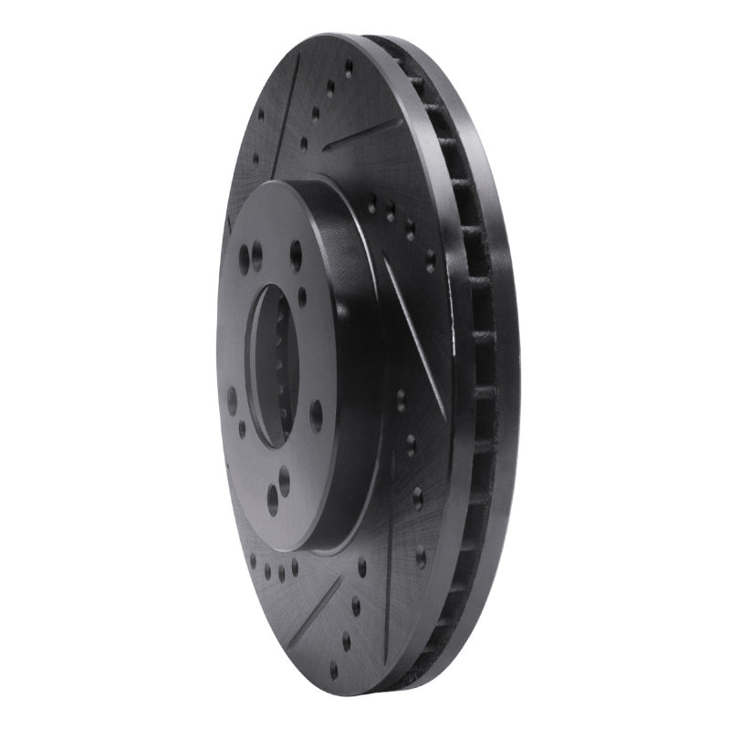 R1 Concepts R1 93-95 Acura Legend Front Left Drilled & Slotted Black Brake Rotor