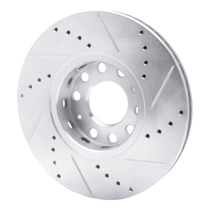 R1 Concepts R1 92-95 Volkswagen EuroVan Front Left Drilled & Slotted Silver Brake Rotor