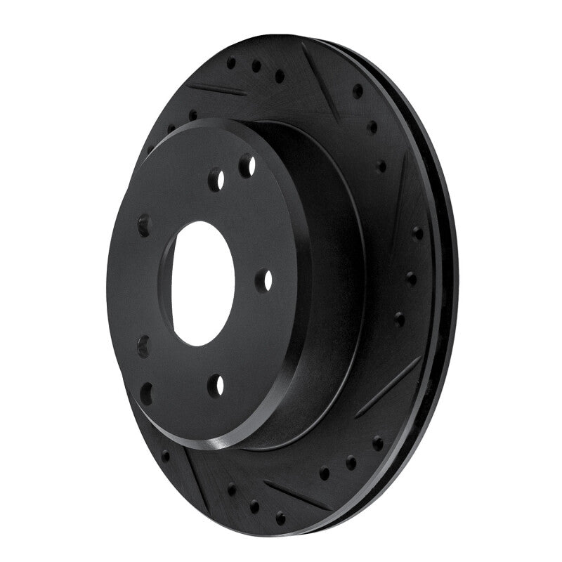 R1 Concepts R1 84-87 Chevrolet Corvette Rear Right Drilled & Slotted Black Brake Rotor