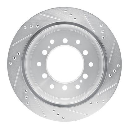 R1 Concepts R1 10-24 Lexus GX460 Rear Left Drilled & Slotted Silver Brake Rotor