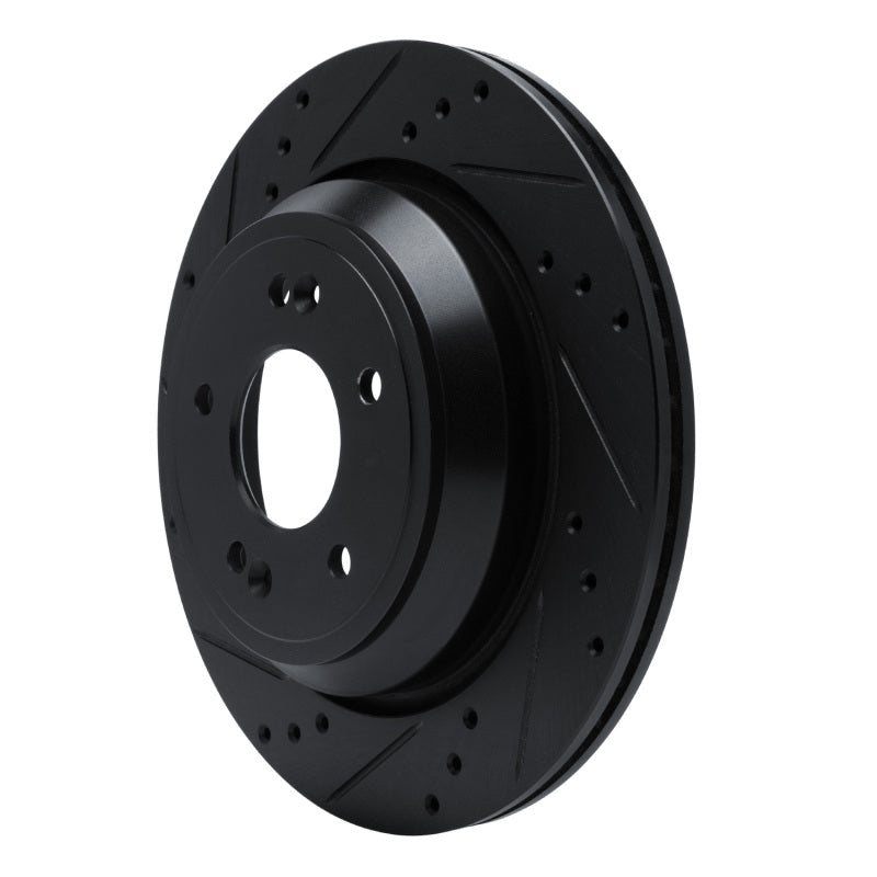 R1 Concepts R1 11-17 Hyundai Equus Rear Left Drilled & Slotted Black Brake Rotor