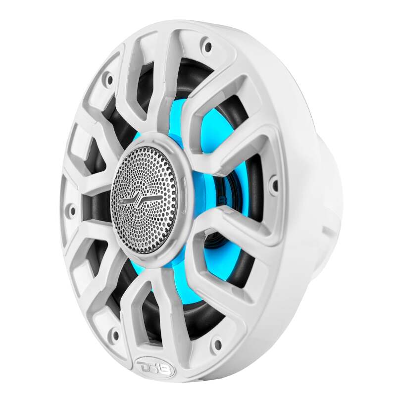 DS18 Marine 8in 2-Way 175 Watts RMS 4 ohm Digital LED Lights Bullet Tweeter Covers Included White