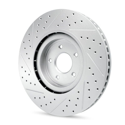 R1 Concepts R1 03-07 Honda Accord Front & Rear Drilled & Slotted Carbon Coated Brake Rotor Set