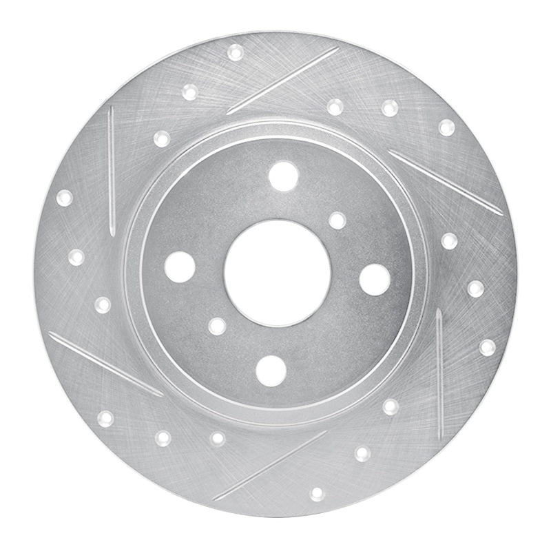 R1 Concepts R1 87-89 Toyota MR2 Rear Left Drilled & Slotted Silver Brake Rotor