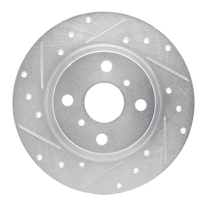 R1 Concepts R1 87-89 Toyota MR2 Rear Left Drilled & Slotted Silver Brake Rotor
