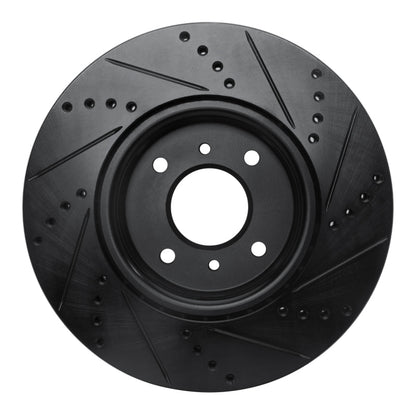R1 Concepts R1 04-06 Nissan Sentra Front Left Drilled & Slotted Black Brake Rotor