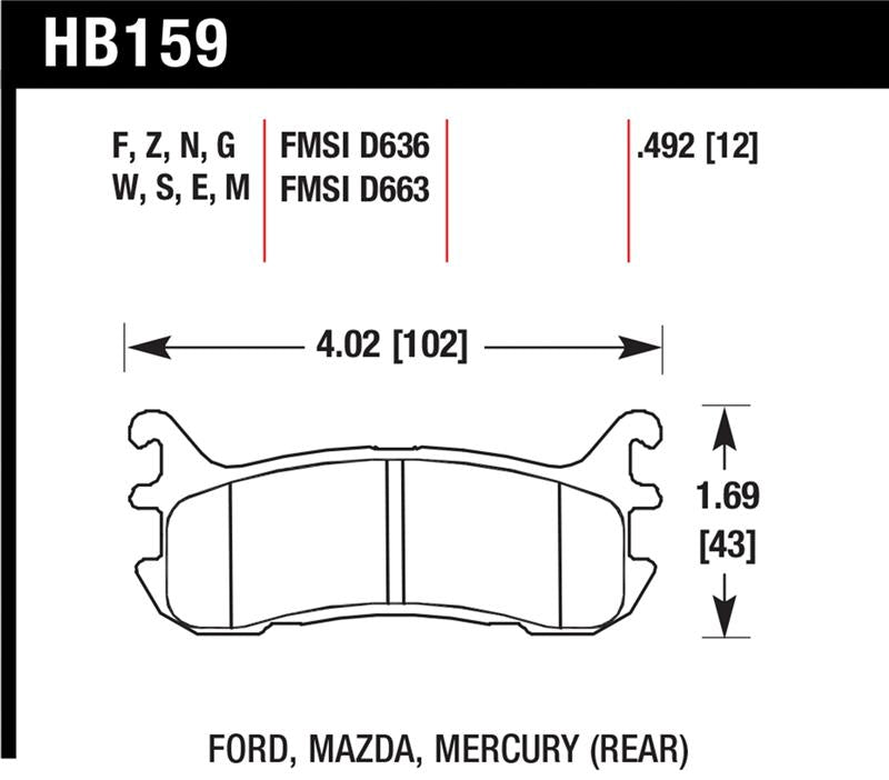 Hawk Performance Hawk 94-97 & 99-03 Mazda Miata HT-10 Race Rear Brake Pads