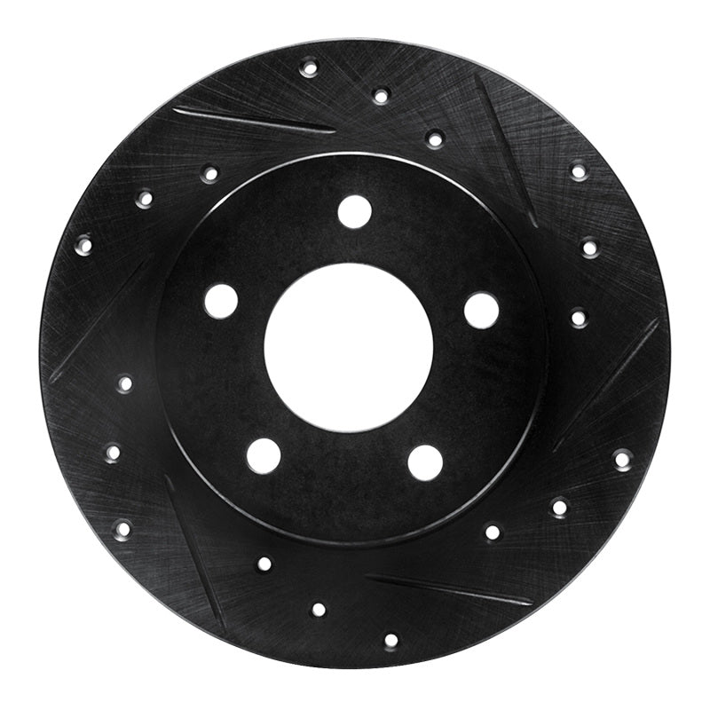 R1 Concepts R1 88-92 Dodge Monaco Rear Right Drilled & Slotted Black Brake Rotor