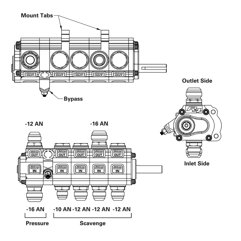 Peterson Fluid Systems R4 5-Stage Oil Pump - BH - HV - Rear Drive